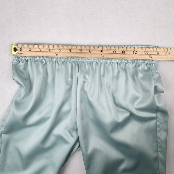 House of Harlow 1960 Women's Satin Pajama Set Seafoam Green Small Pearl Button - Picture 11 of 16